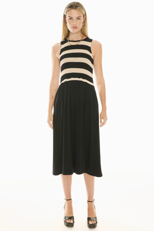 BONDE DRESS KNIT BLACK/IVORY