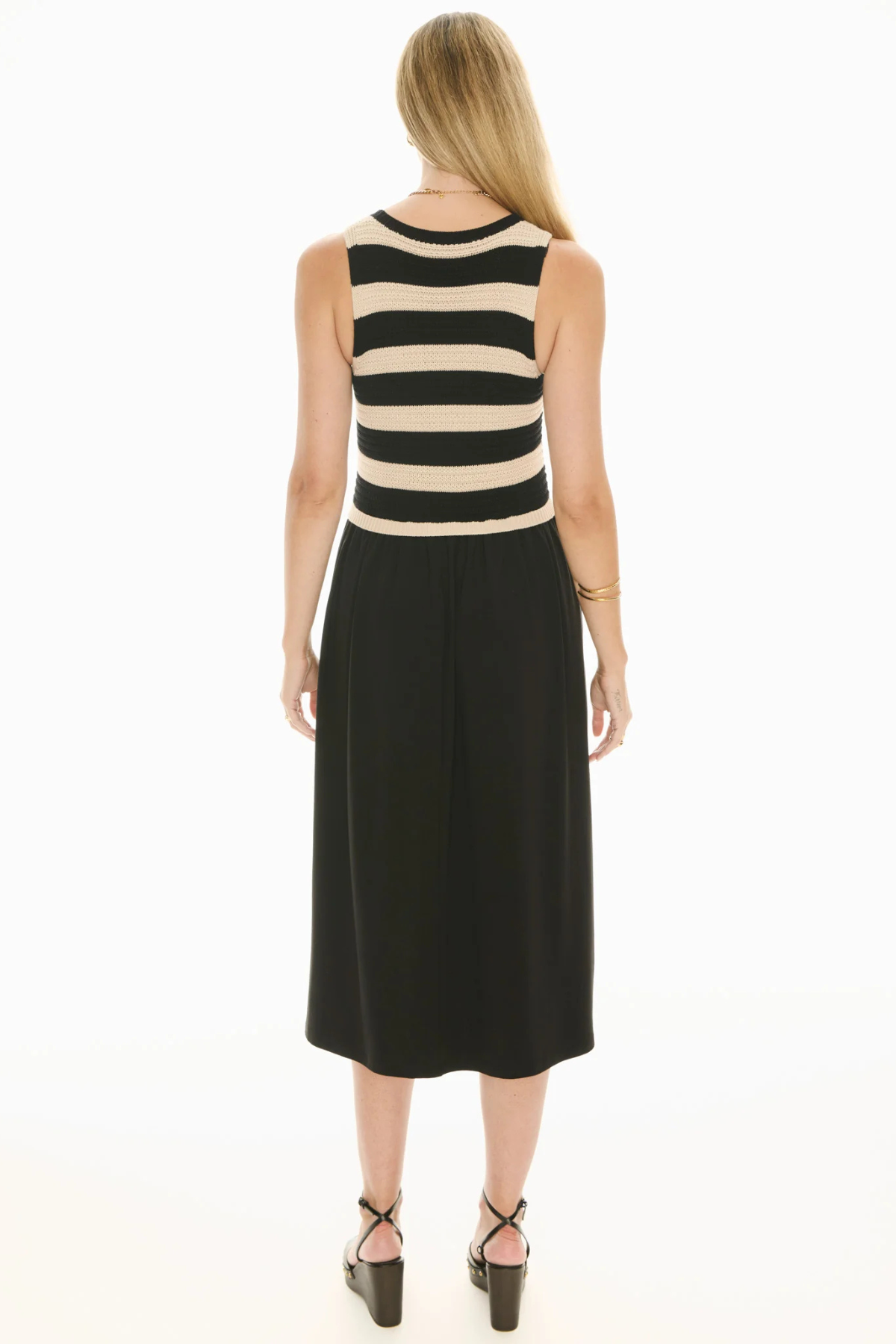 BONDE DRESS KNIT BLACK/IVORY