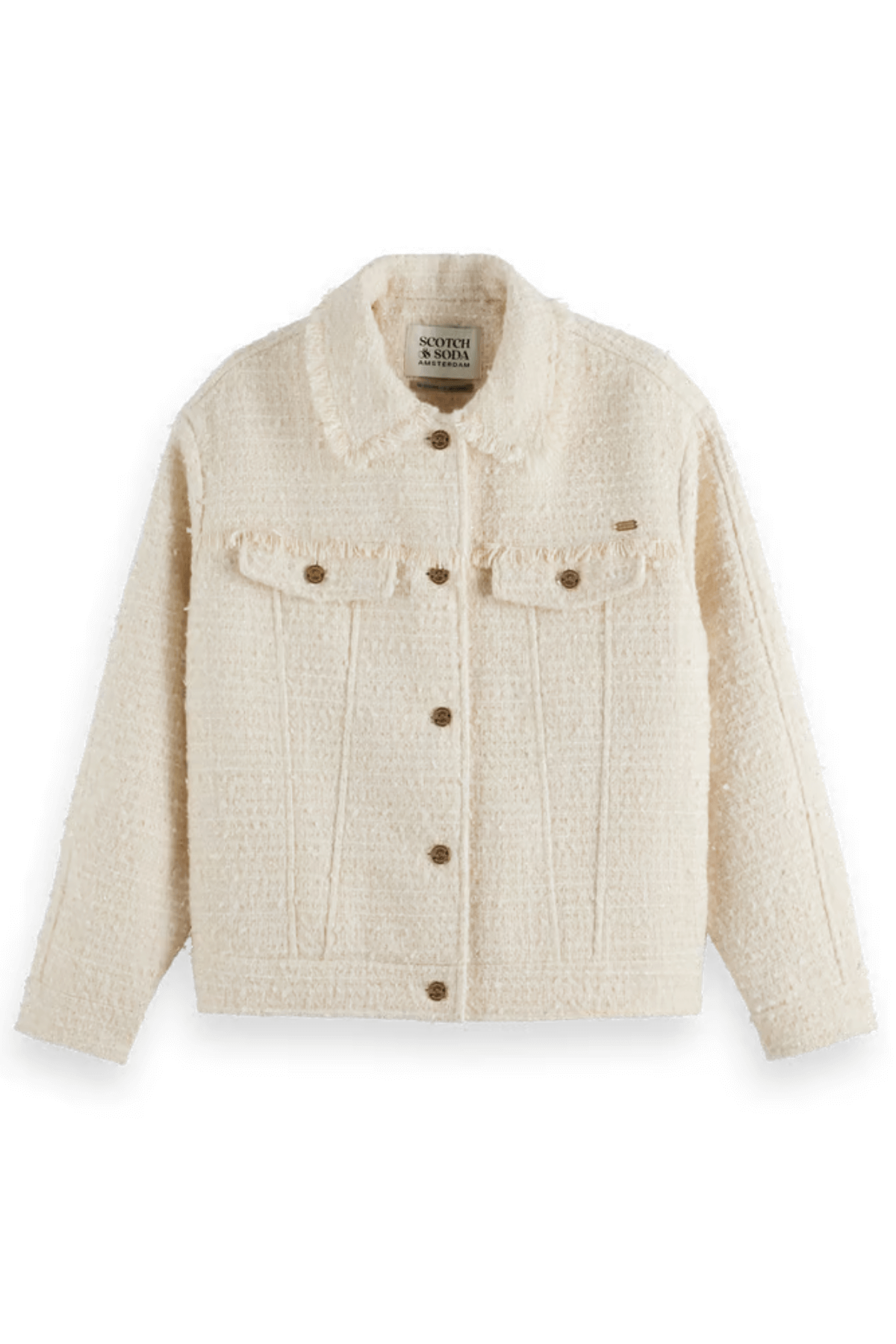 BOUCLE TWEED TRUCKER JACKET SOFT ICE