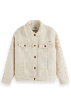BOUCLE TWEED TRUCKER JACKET SOFT ICE