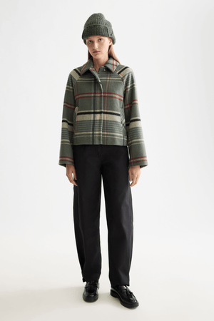 BOXY SHIRT JACKET THYME CHECK