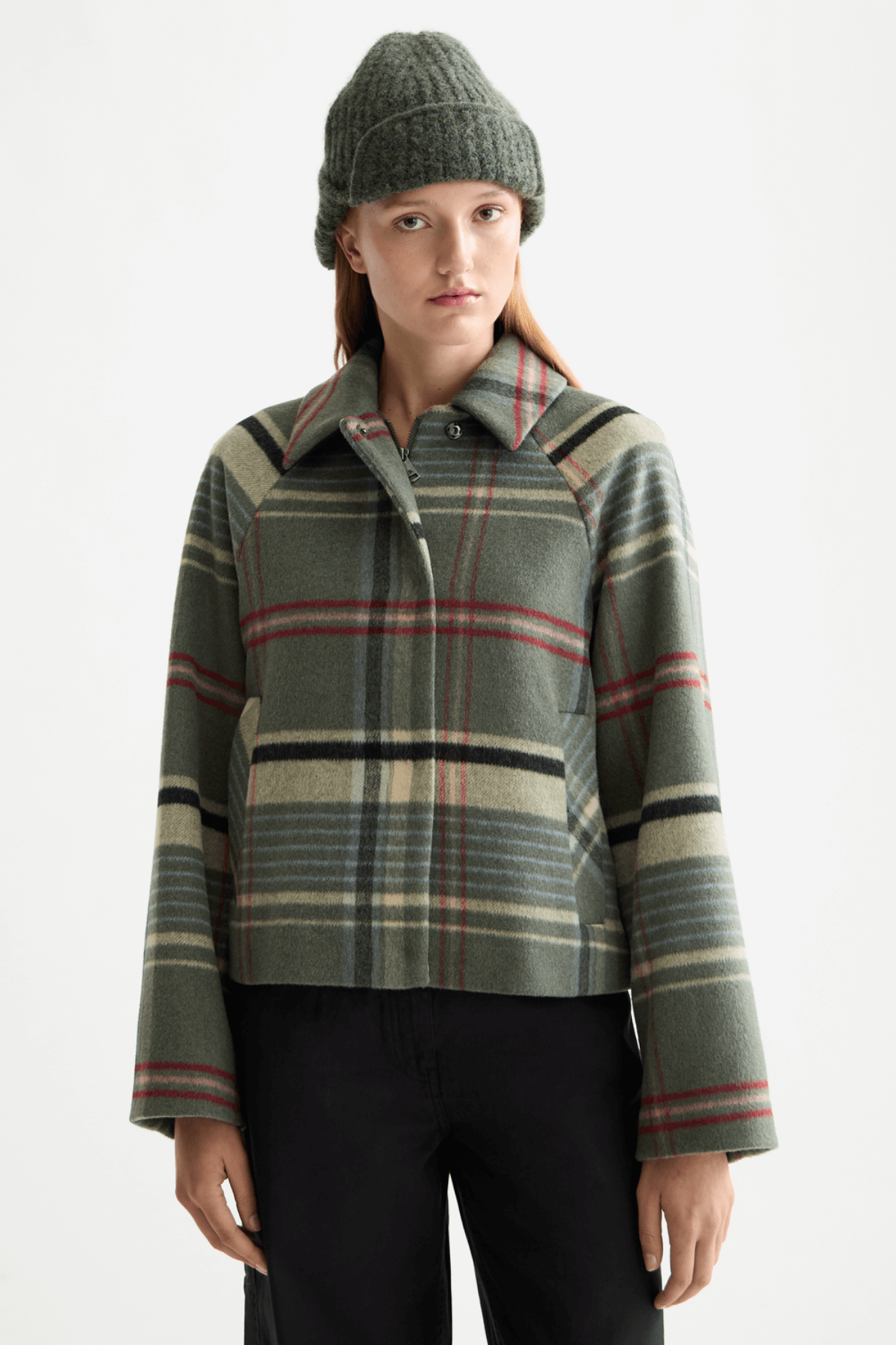BOXY SHIRT JACKET THYME CHECK