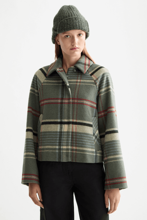BOXY SHIRT JACKET THYME CHECK