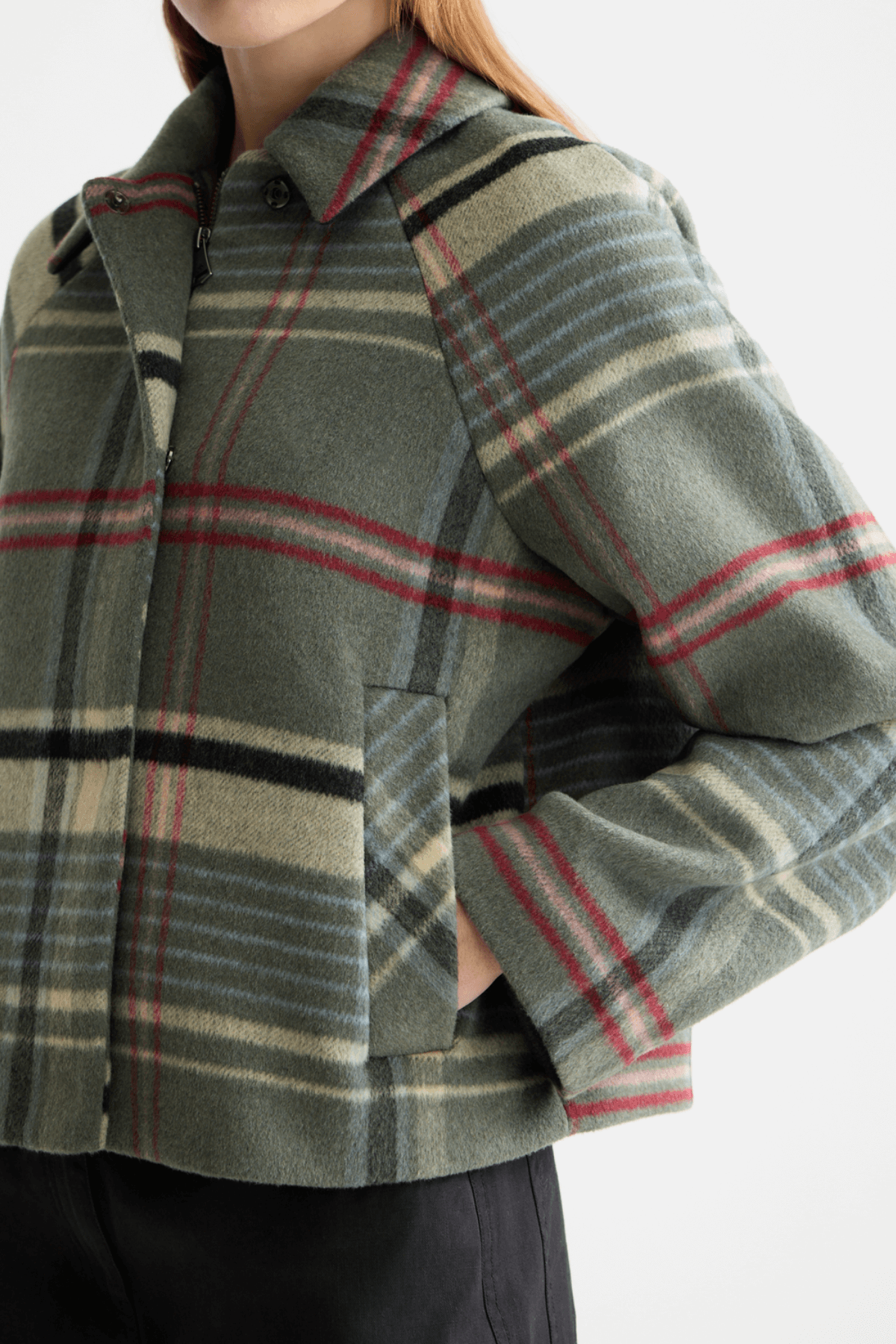 BOXY SHIRT JACKET THYME CHECK