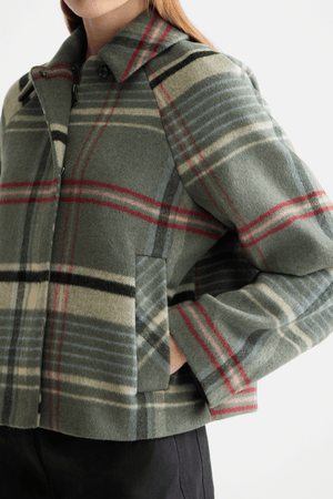 BOXY SHIRT JACKET THYME CHECK