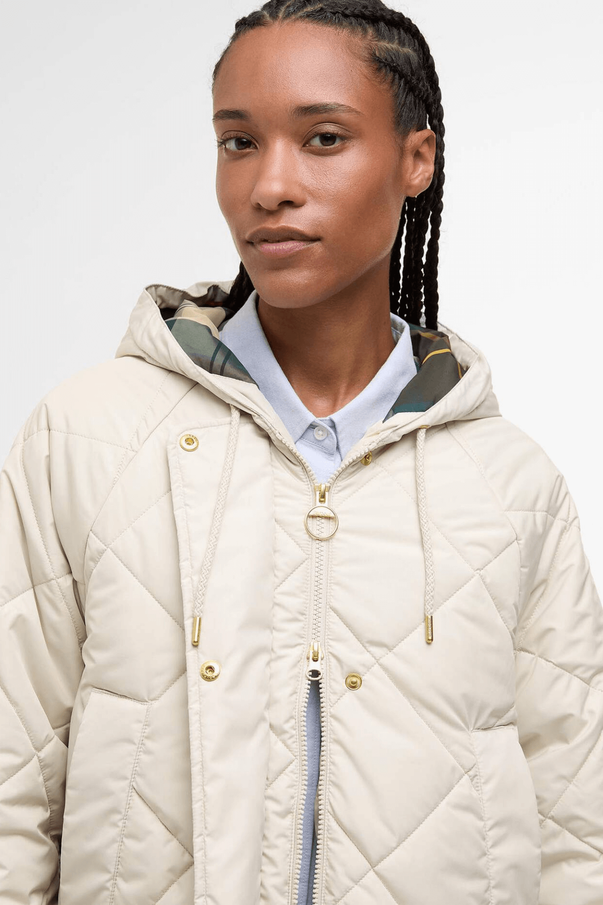 BRAIDLEY QUILTED JACKET OATMEAL/ANCIENT TARTAN