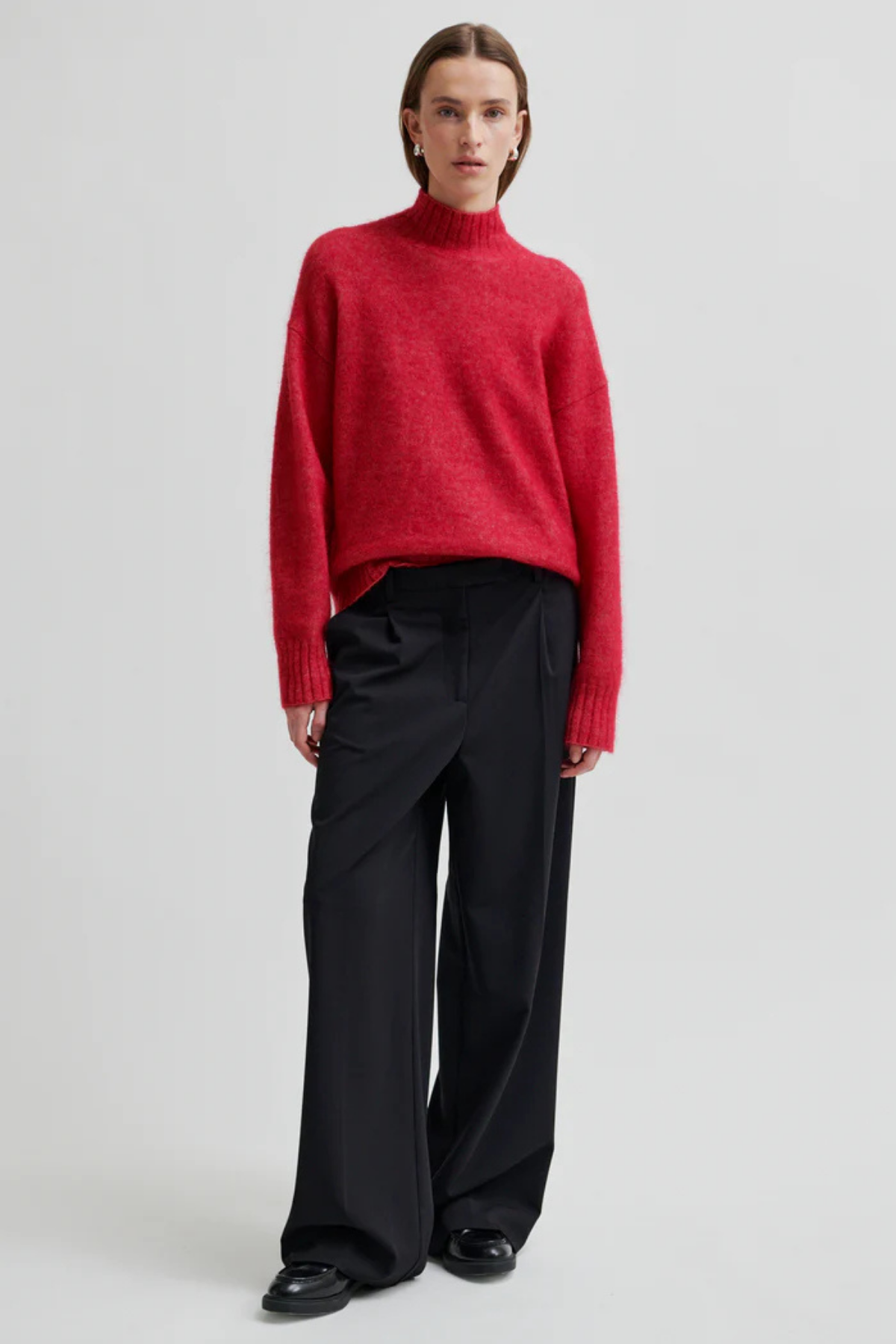 BROOKLINE HIGH NECK KNIT PERSIAN RED