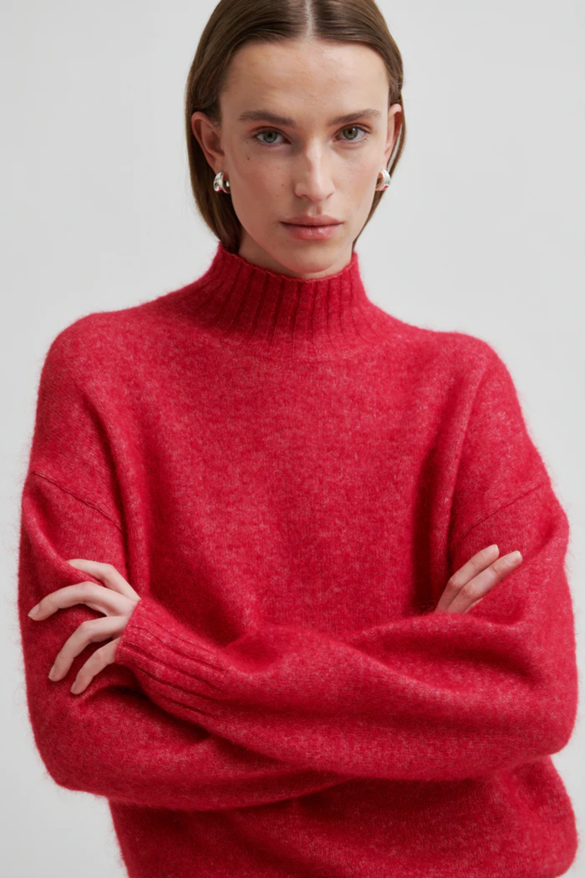 BROOKLINE HIGH NECK KNIT PERSIAN RED