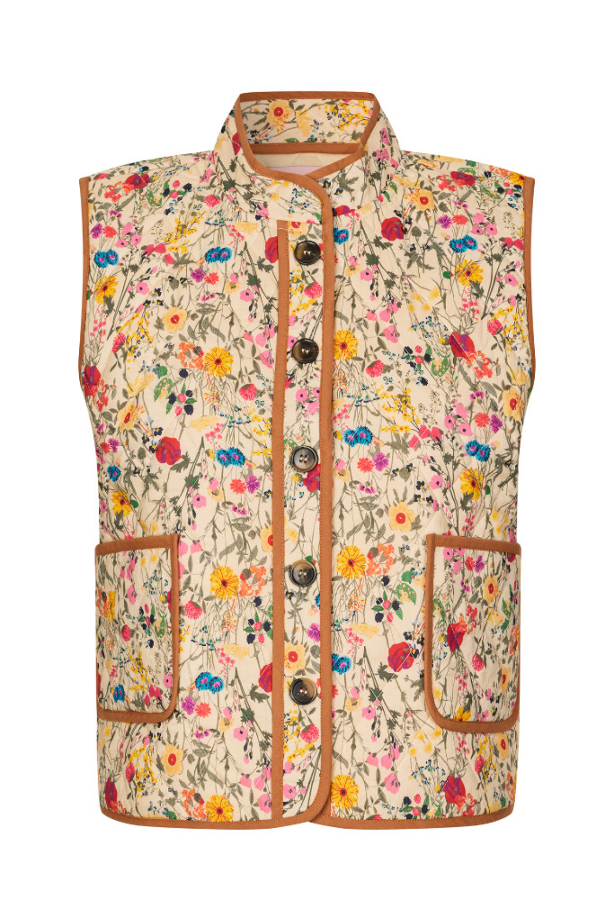 CAIRO QUILTED VEST FLOWER PRINT