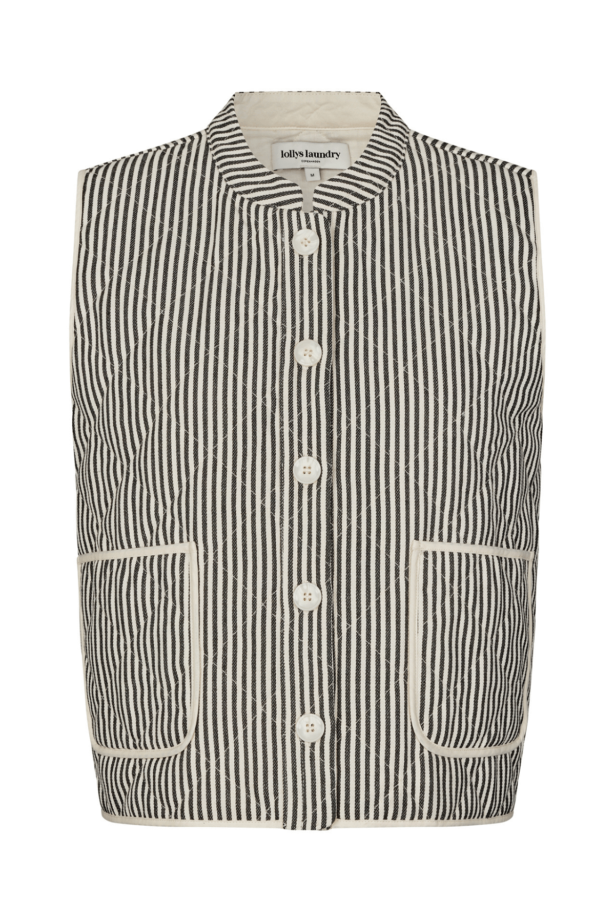 CAIRO QUILTED VEST STRIPE BLACK