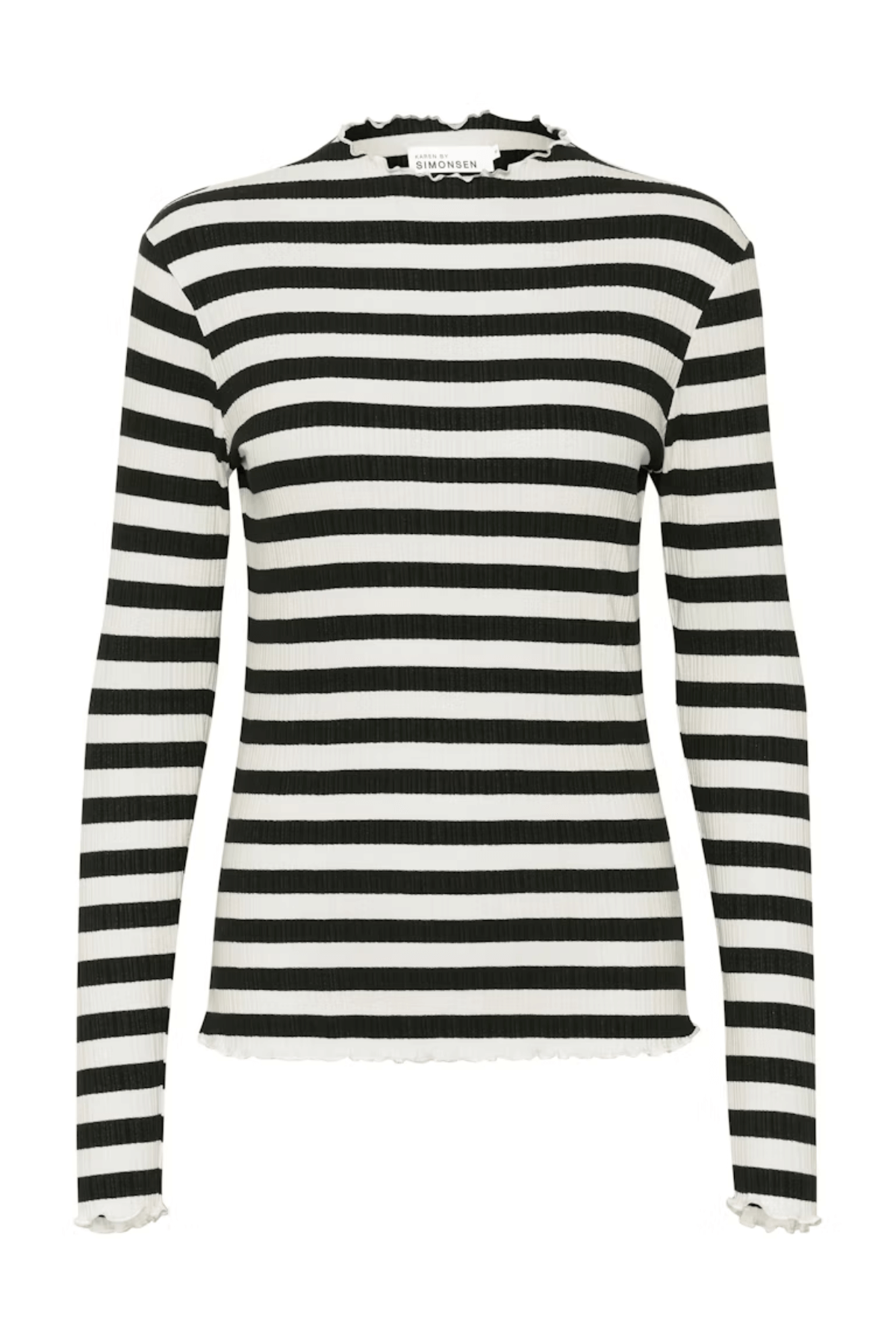 CANDACE BIG STRIPE LONG SLEEVE EGRET/METEORITE