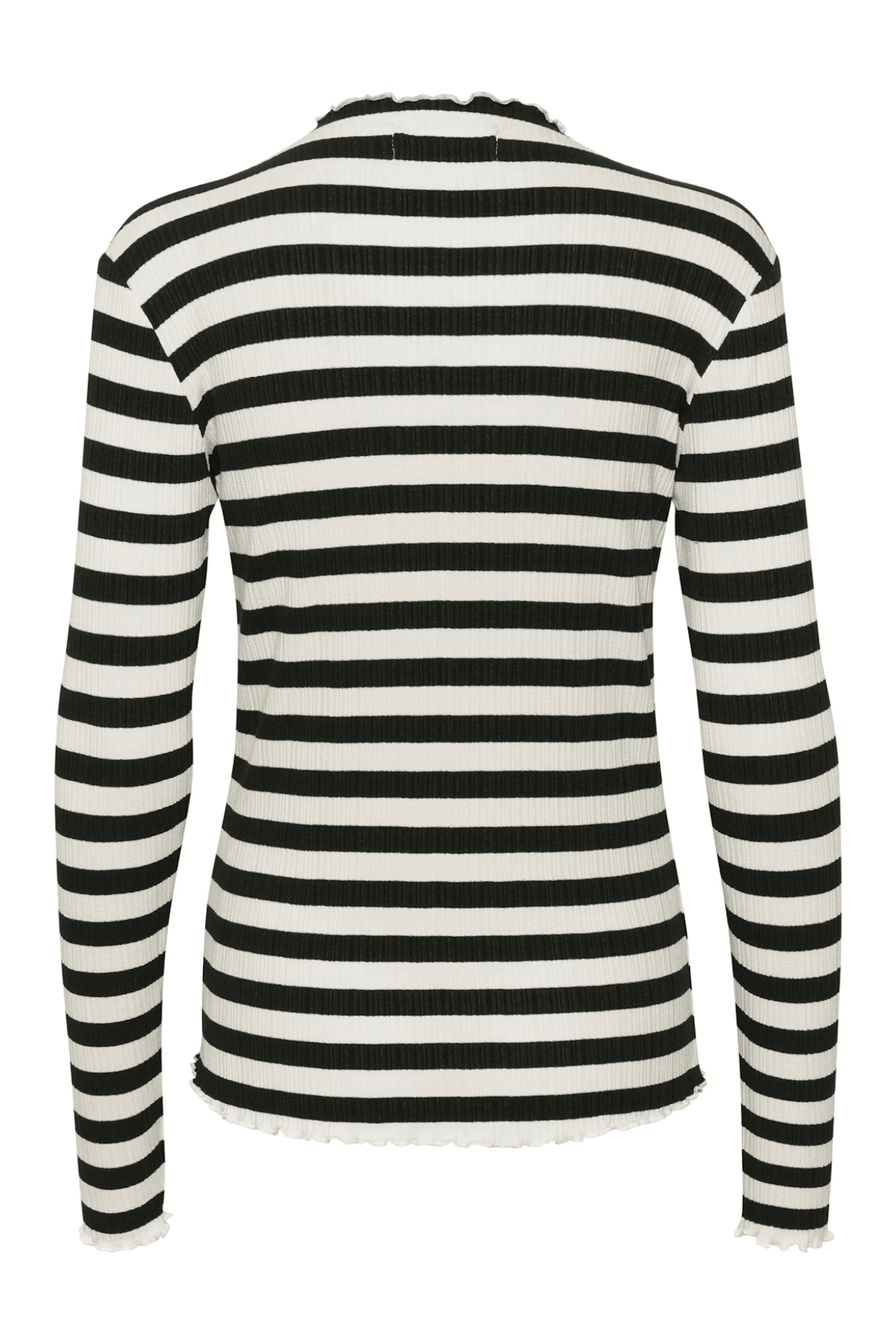 CANDACE BIG STRIPE LONG SLEEVE EGRET/METEORITE