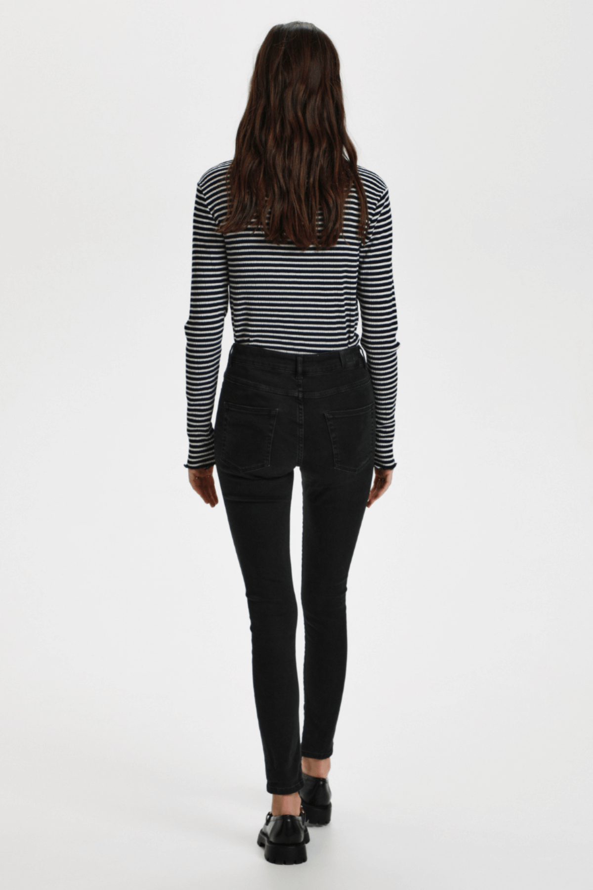 CANDACE STRIPE LONG SLEEVE NIGHT SKY/EGRET STRIPE