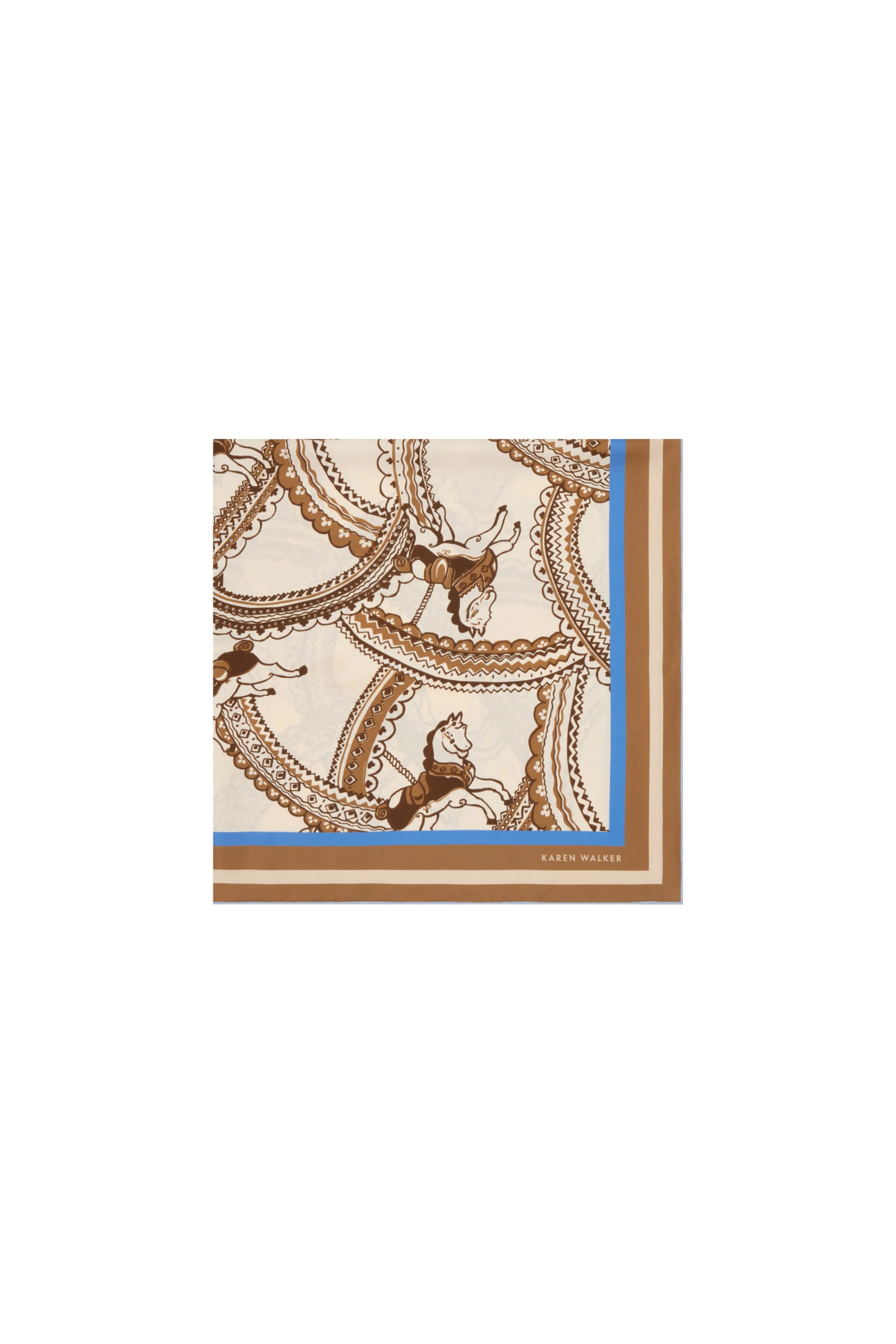 CAROUSEL CLASSIC SILK SCARF CREAM MULTI