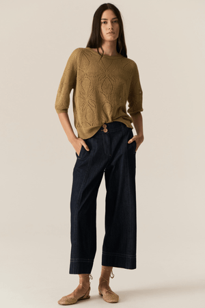 CARSEN CROP PANT DARK WASH