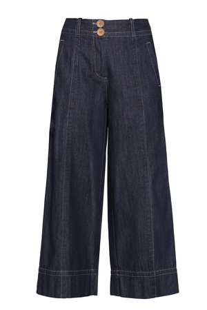 CARSEN CROP PANT DARK WASH
