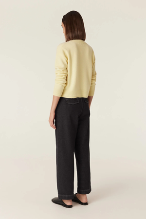 CASHWOOL V CARDIGAN PALE LEMON