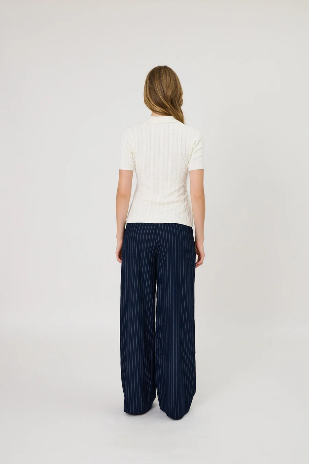 CASSIE POLO TOP IVORY