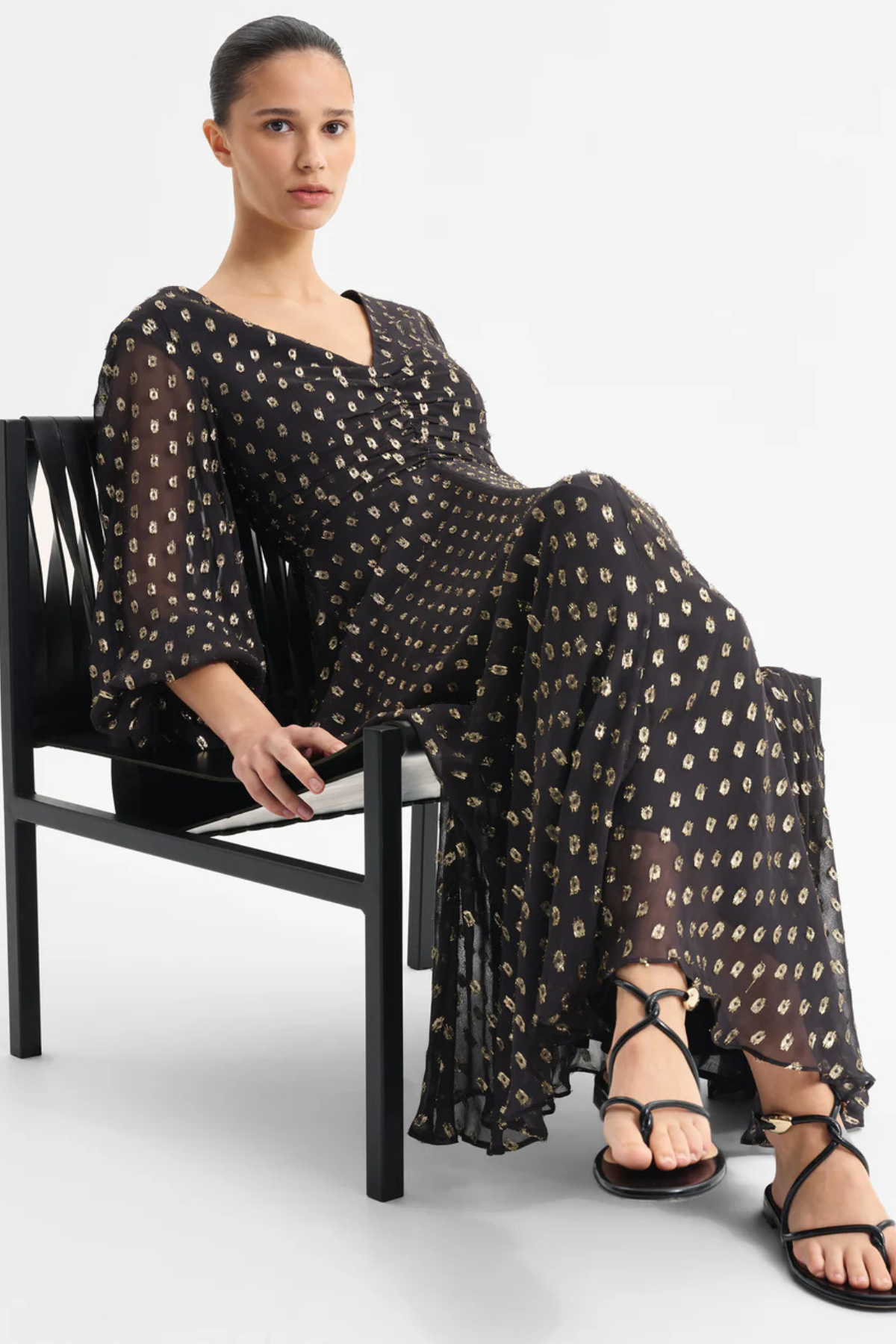 CECILE MIDI DRESS BLACK