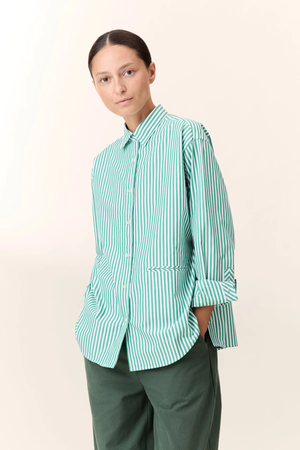 CELEN STRIPE SHIRT GREEN