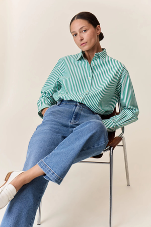 CELEN STRIPE SHIRT GREEN