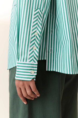 CELEN STRIPE SHIRT GREEN