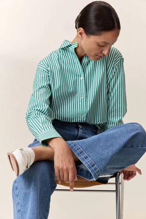CELEN STRIPE SHIRT GREEN