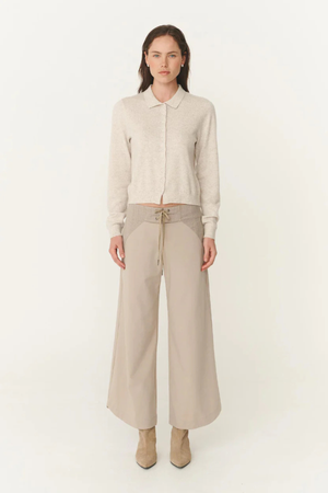 CELIA MERINO KNIT CARDIGAN OAT MARLE