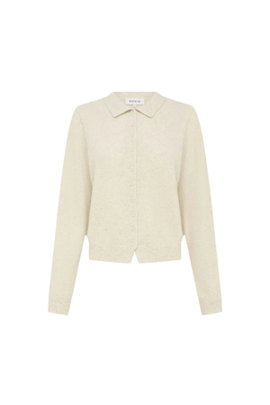 CELIA MERINO KNIT CARDIGAN OAT MARLE