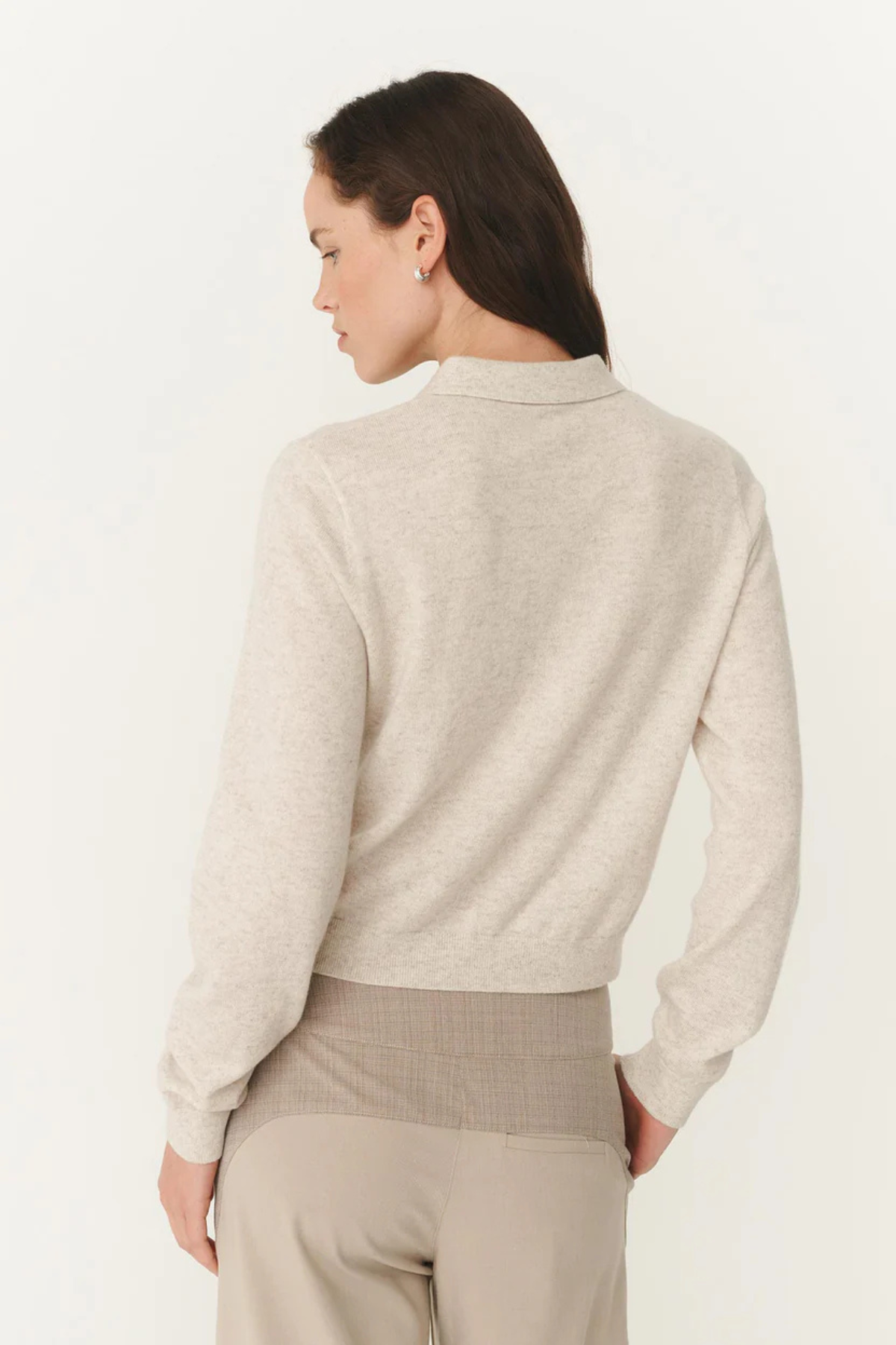 CELIA MERINO KNIT CARDIGAN OAT MARLE