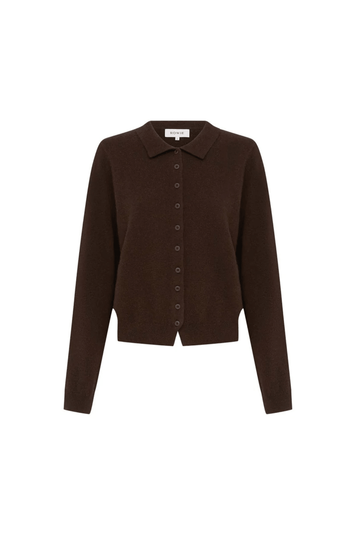 CELIA MERINO KNIT CARDIGAN DARK COCAO
