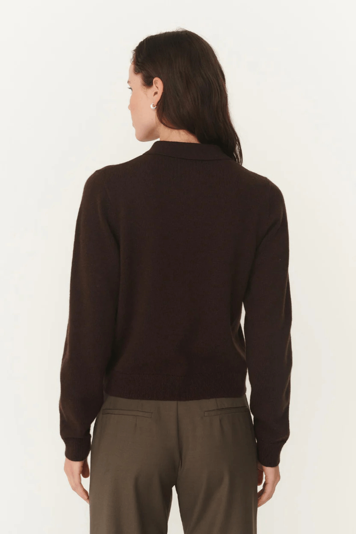 CELIA MERINO KNIT CARDIGAN DARK COCAO