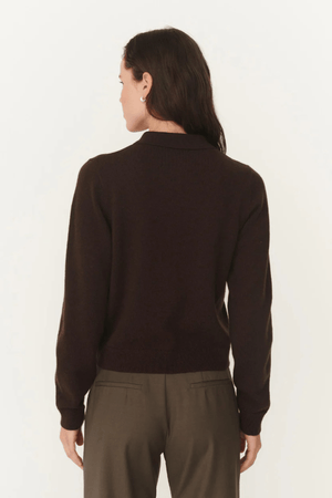 CELIA MERINO KNIT CARDIGAN DARK COCAO