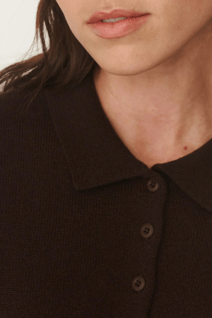 CELIA MERINO KNIT CARDIGAN DARK COCAO