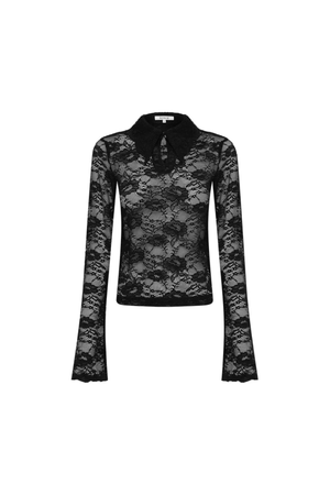 CHARLOTTE ROSE LACE TOP NOIR