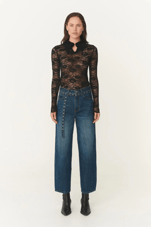 CHARLOTTE ROSE LACE TOP NOIR