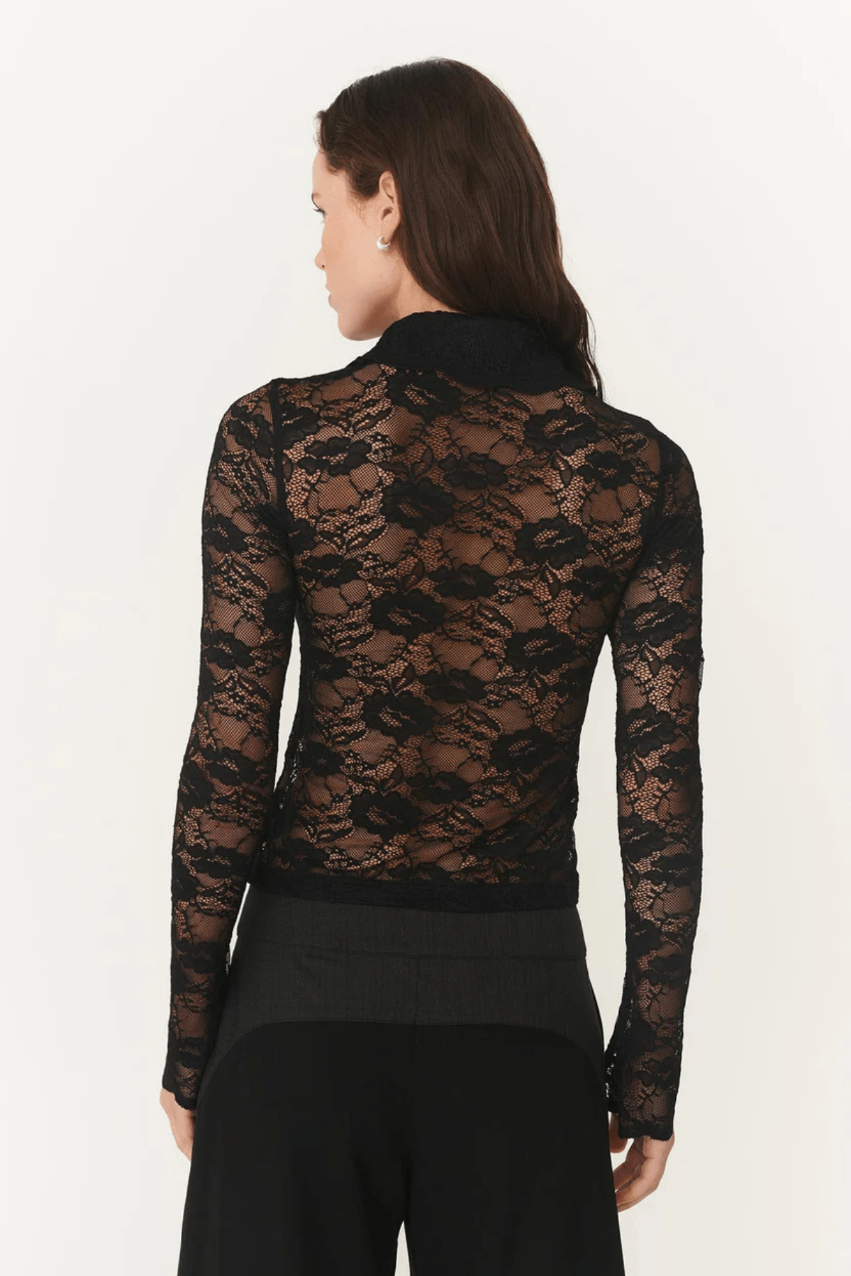 CHARLOTTE ROSE LACE TOP NOIR