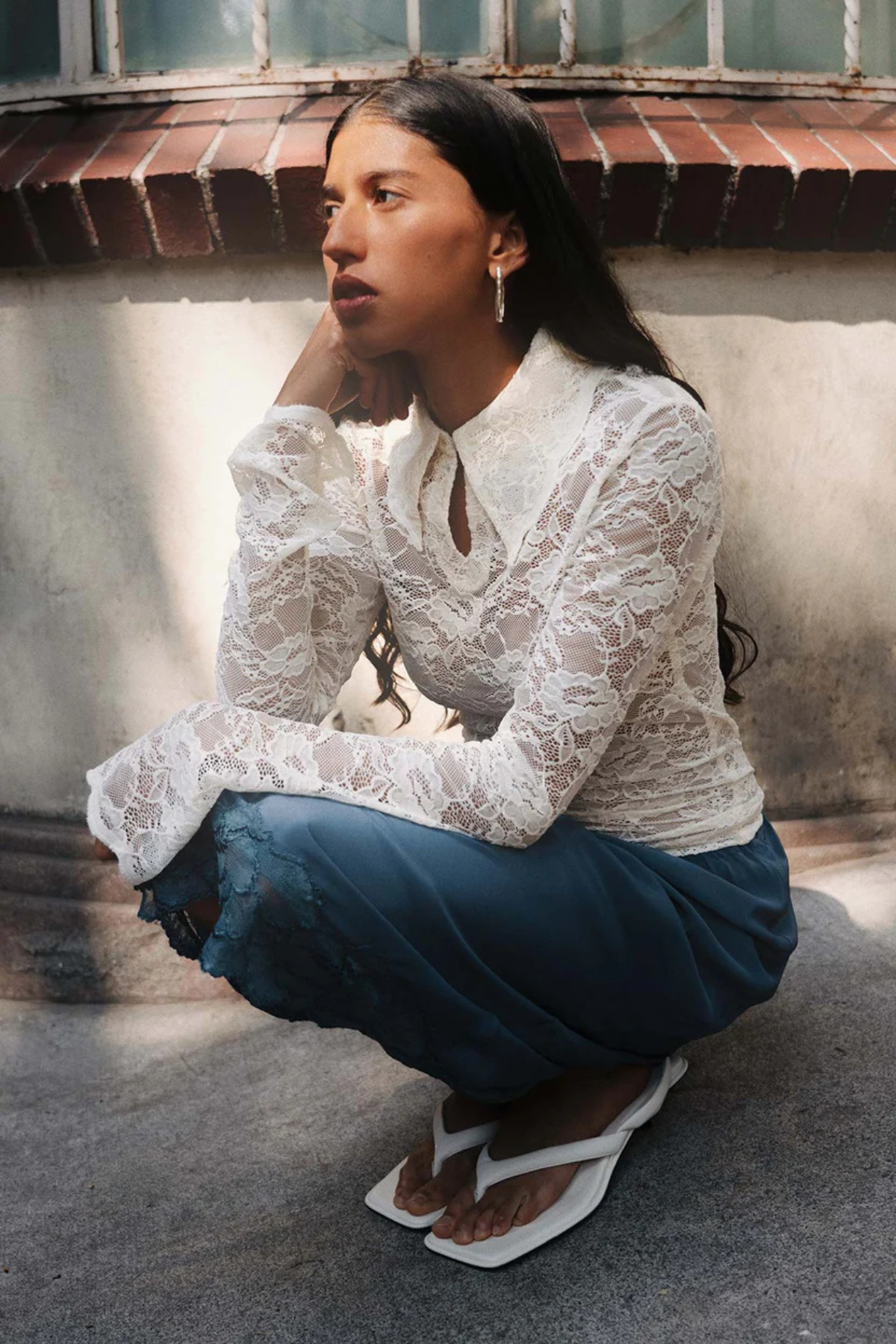 CHARLOTTE ROSE LACE TOP BUTTER CREME