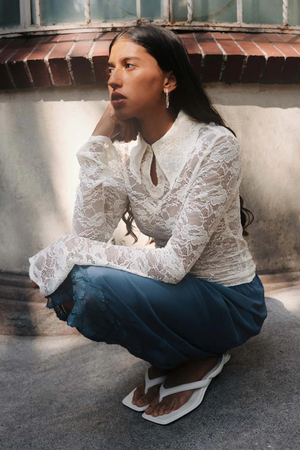 CHARLOTTE ROSE LACE TOP BUTTER CREME