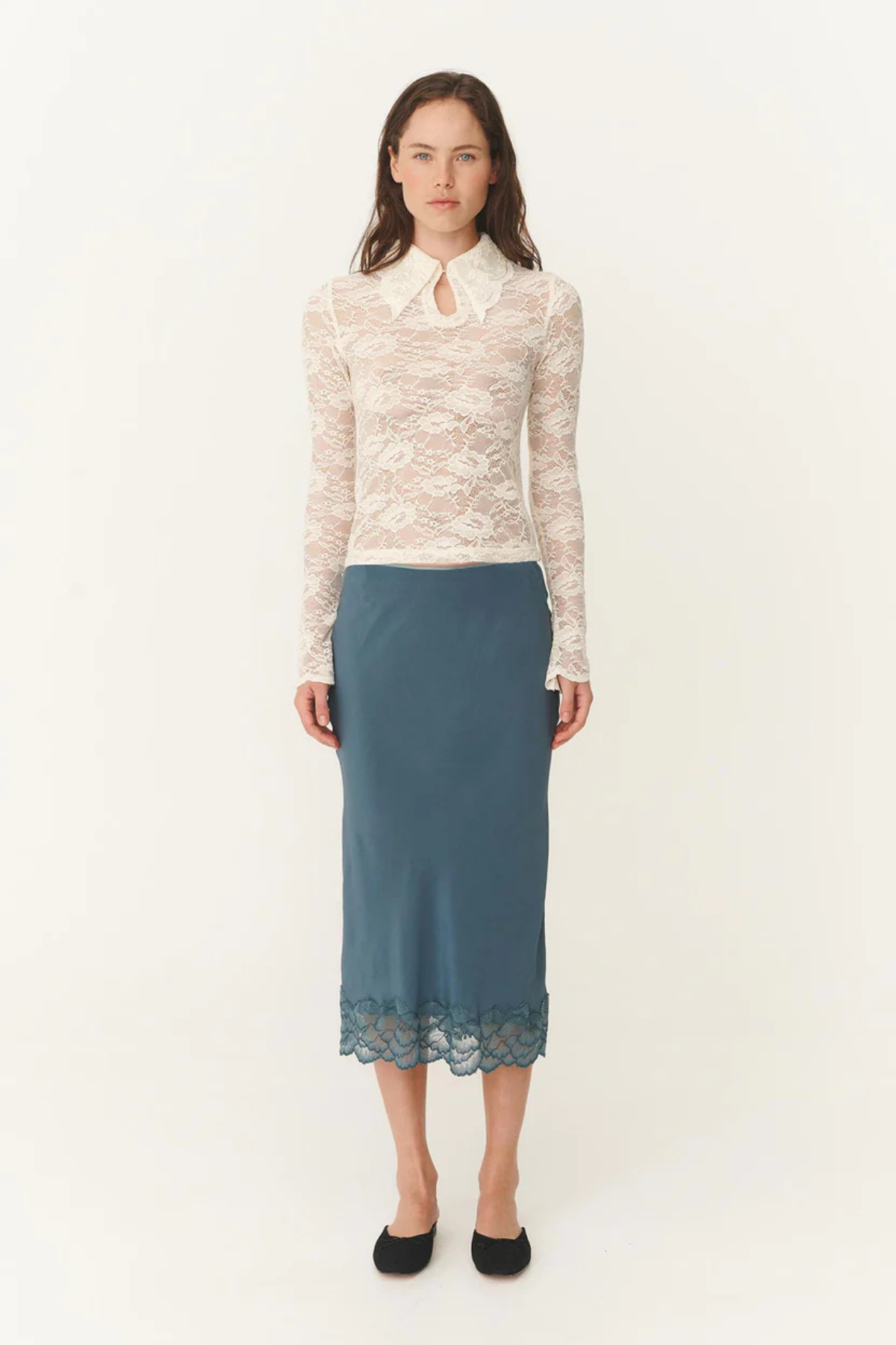 CHARLOTTE ROSE LACE TOP BUTTER CREME