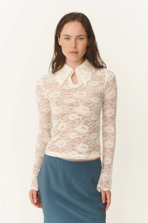 CHARLOTTE ROSE LACE TOP BUTTER CREME