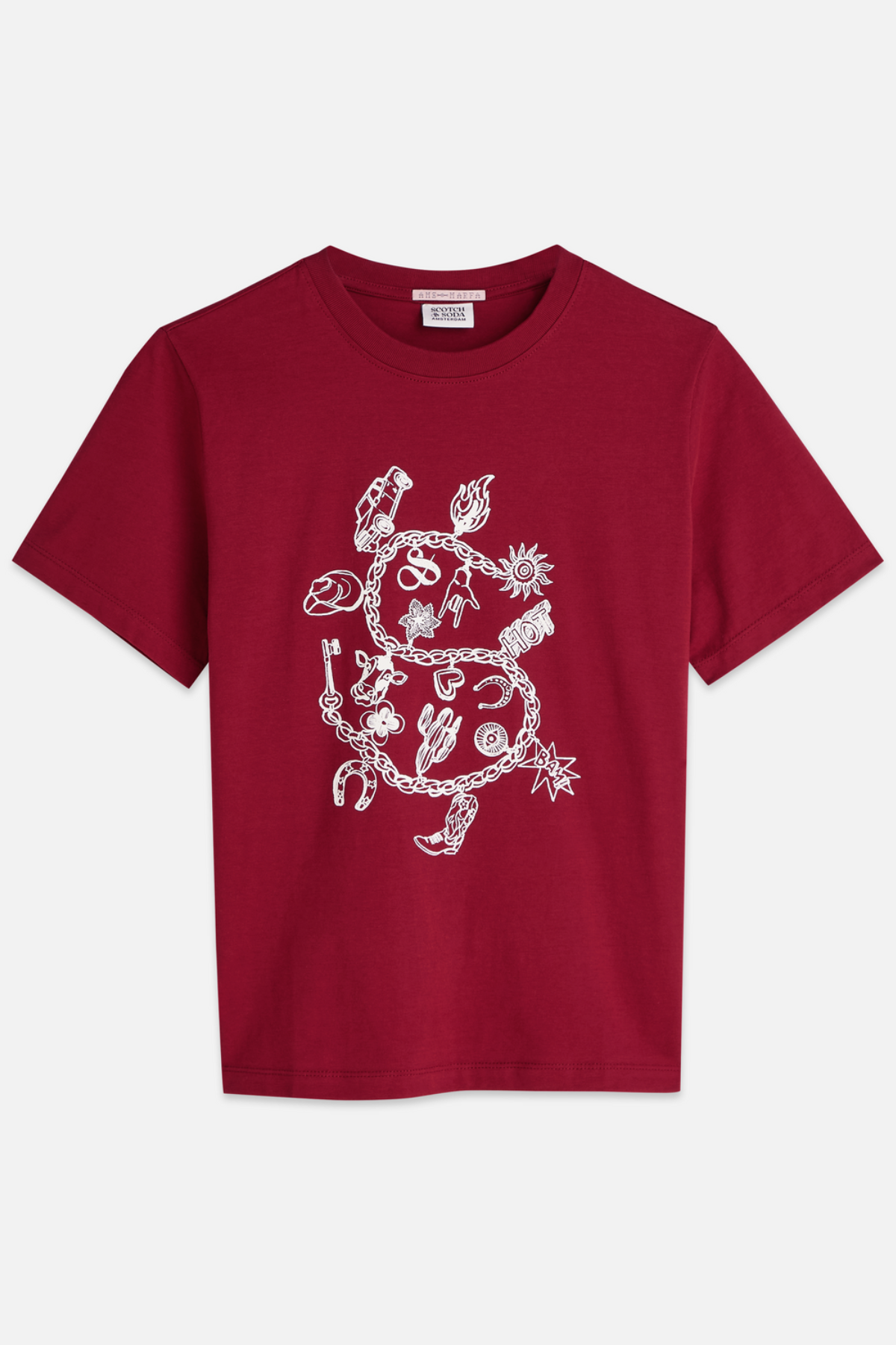 CHEST ARTWORK T-SHIRT BIKING RED