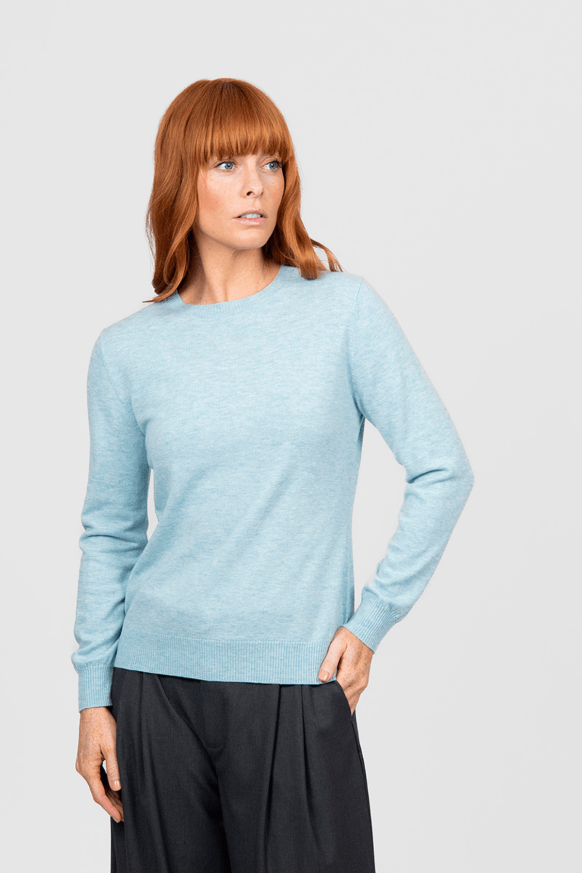 CHLOE CREW NECK PULLOVER AQUAMARINE