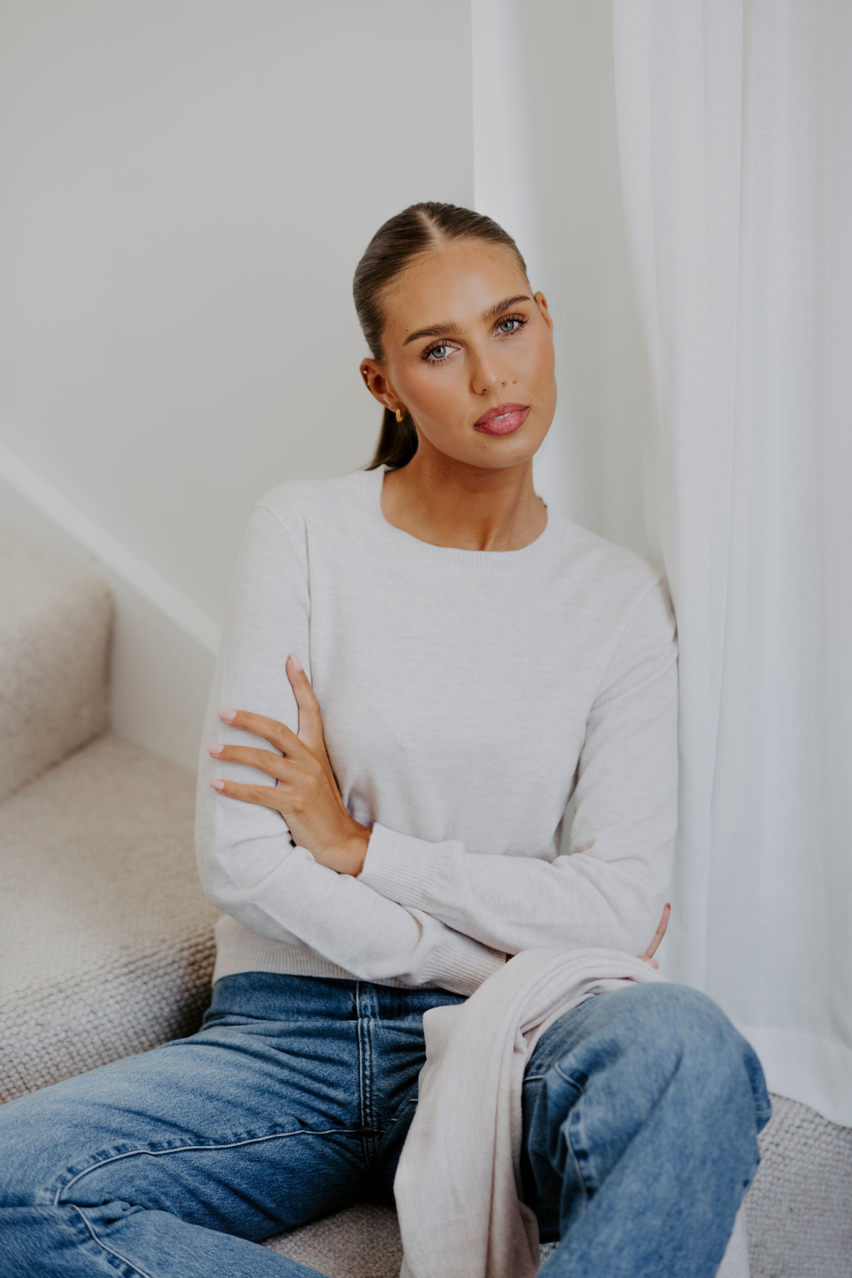 CHLOE CREW NECK PULLOVER LINEN