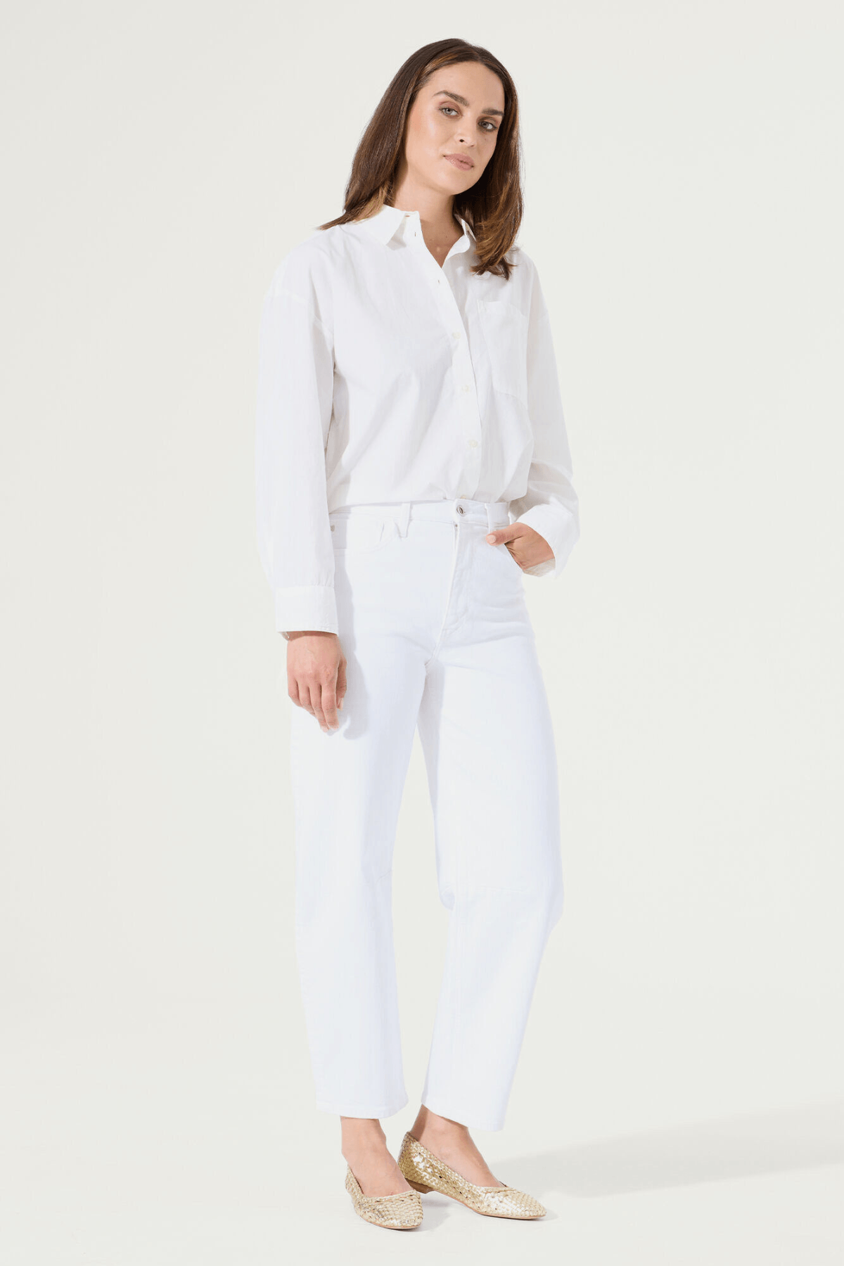 CHYLA BARREL FIT JEANS WHITE