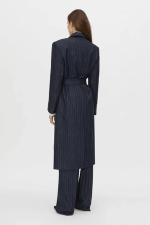 CLEMENCE BLAZER COAT NAVY PINSTRIPE