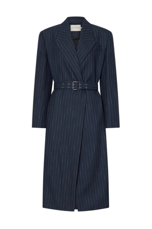 CLEMENCE BLAZER COAT NAVY PINSTRIPE