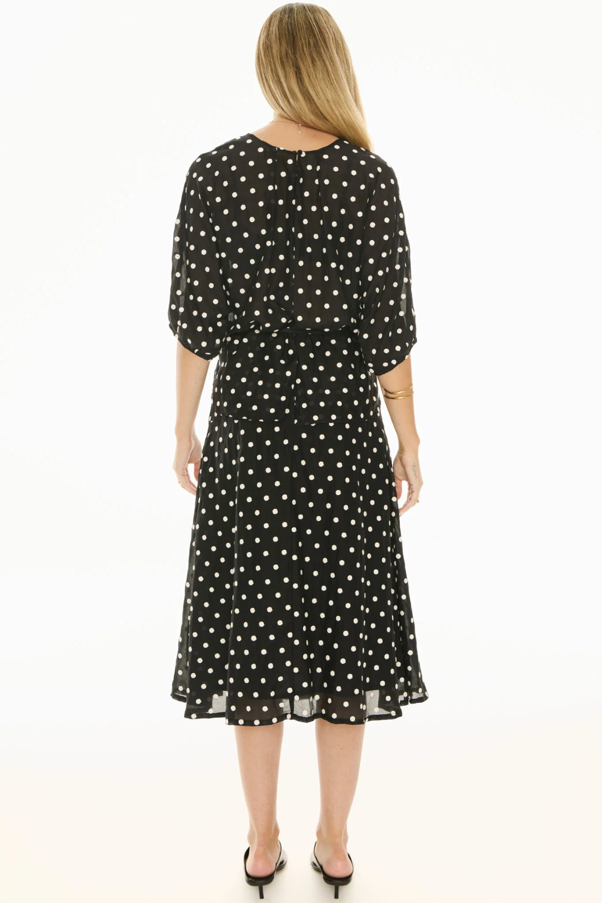 CLOVE TOP EMBROIDERED BLACK/PEBBLE SPOT