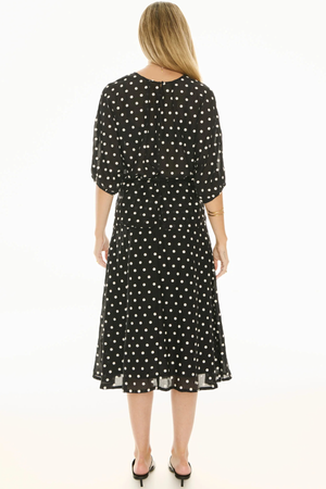 CLOVE TOP EMBROIDERED BLACK/PEBBLE SPOT