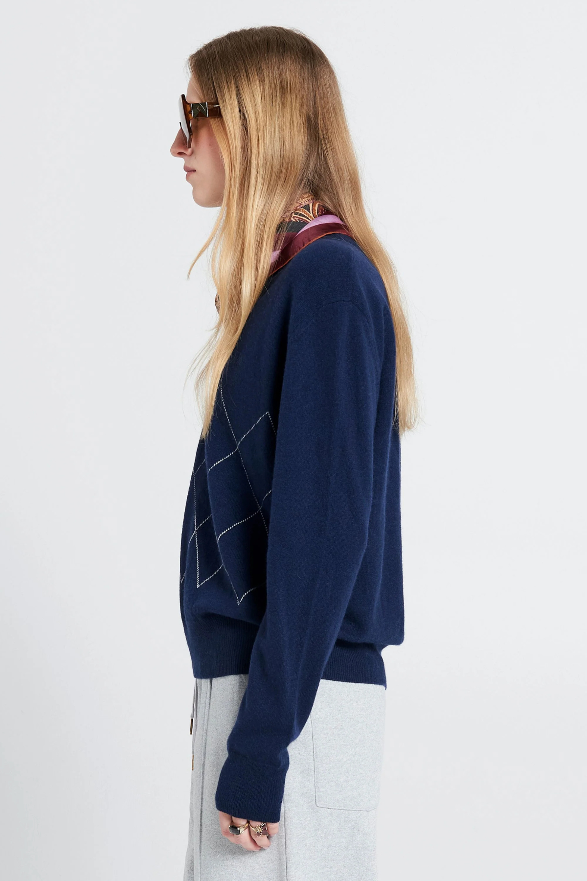 CLUB ARGYLE SWEATER NAVY